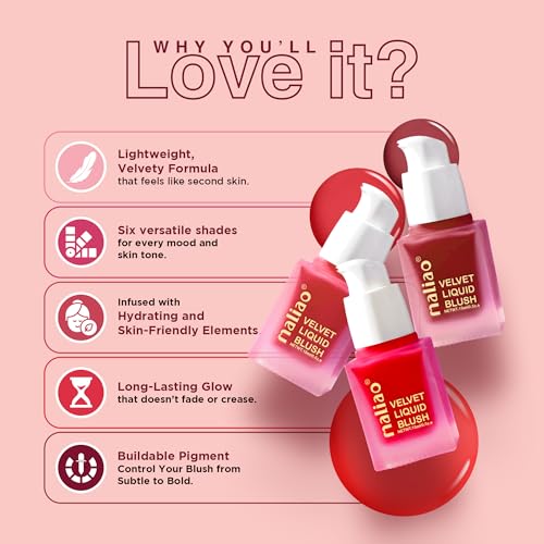 Image of Maliao Velvet Liquid Blush - Radiant Flush of Color for Every Look (03-MUTED PEACH) 15ml