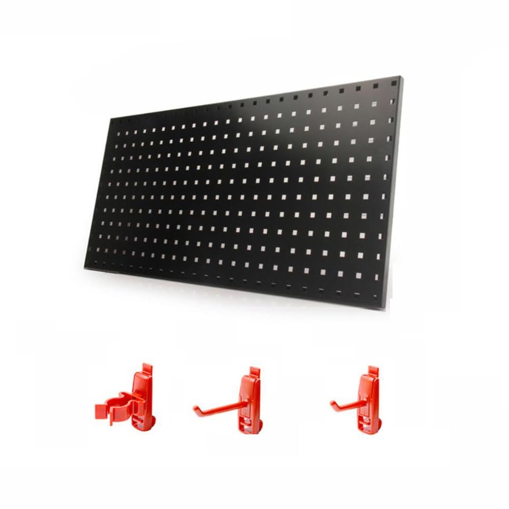 Metalowe panele organizera do tablic - narzędzie do sterowania ścianą tablica do przechowywania do garażu, warsztatu i stołu warsztatowego - trwała czarna 45 x 120 cm akcesoria sprzętowe