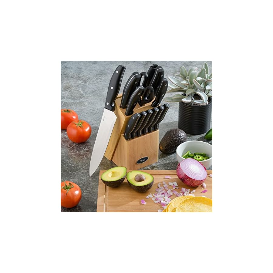 Oster-Granger-14-Piece-Stainless-Steel-Cutlery-Set-WWood-Block Oster Granger 14 Piece Stainless Steel Cutlery Set W/Wood Block