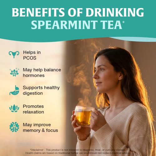 Image of HANDPICK, Spearmint Tea Bags (40 Herbal Tea Bags) |Refreshing Mint Tea | Non-GMO | Round Eco-Conscious Teabags
