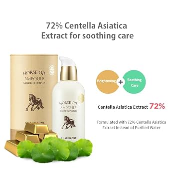 CHARMZONE Mayu Horse Oil Ampoule Golden Complex, Korean Beauty Skin Care Intense Face Moisturizer Nourishing Wrinkle Improvement Gift for All Skin Types (100 ml/3.38 fl.oz)