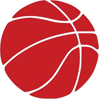 Basketball Iron On Transfer, Ball Shirt Decal, Sports Patch for Teams and Fans, Heat Transfer Vinyl Ball Image (Red)