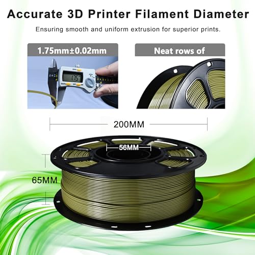 Image of iBOSS PLA Plus 3D Printer Filament, Neatly Wound 3D Printing PLA+ Filament 1.75mm Dimensional Accuracy + /- 0.02mm, 1KG Spool (2.2 lbs) Fit Most 3D FDM Printers, Dark Green