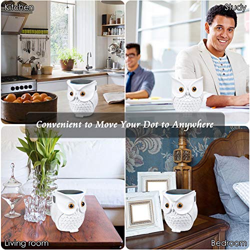 IDEALHOUSE Owl Echo Dot Holder Stand, Owl Statue Smart Speaker Holder Stand for Echo Dot 3rd and 2nd and 1st Generation, Cartoon Decor Owl Shape Home Decor - White