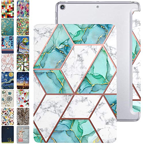 Image of DuraSafe Cases For iPad PRO 12.9 Inch 2nd [ Pro 12.9 2 Generation 2017 ] A1670 A1671 MQEF2HN /A MQED2HN /A MQEE2HN /A MQDC2HN /A MQDD2HN /A Printed PC Lightweight Protective Clear Back Cover - Marble Green