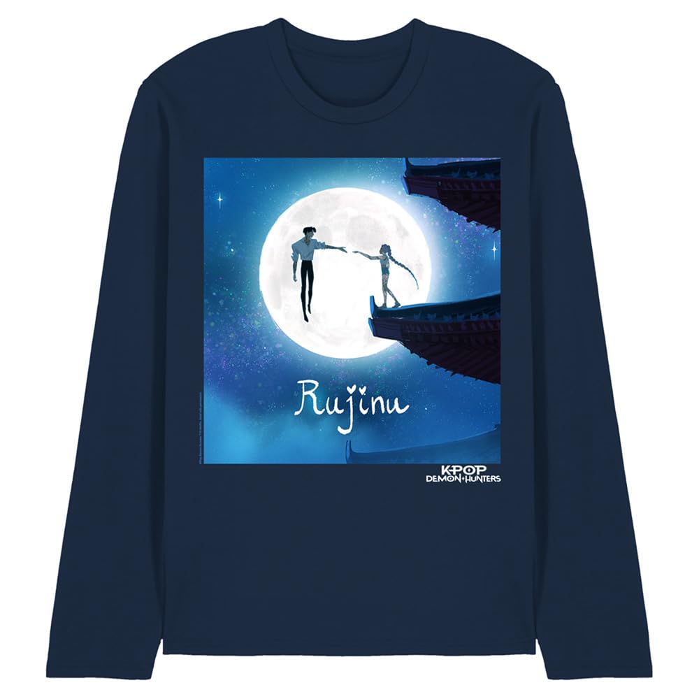 Netflix Licensed Long Sleeve T-Shirt - Rujinu Rumi & Jinu Moon - Navy - S