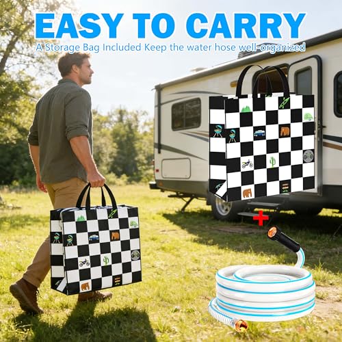 Image of RV Water Hose, 5 /8 inch Premium RV Drinking Water Hose for RV, Camping, Marine, Trailer and Truck, BPA Free, Anti-Kink and Leak-Free, Drinking Water Safe (White, 50FT)