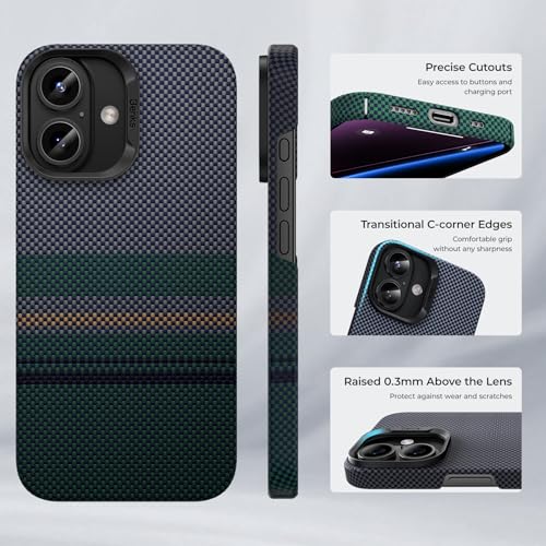 BENKS for iPhone 16 Plus Case Compatible with Magsafe, [Aurora ArmorAir] Built with Dupont Kevlar 600D Aramid, Ultra Slim & Lightweight iPhone 16 Plus Minimalist Case image 6
