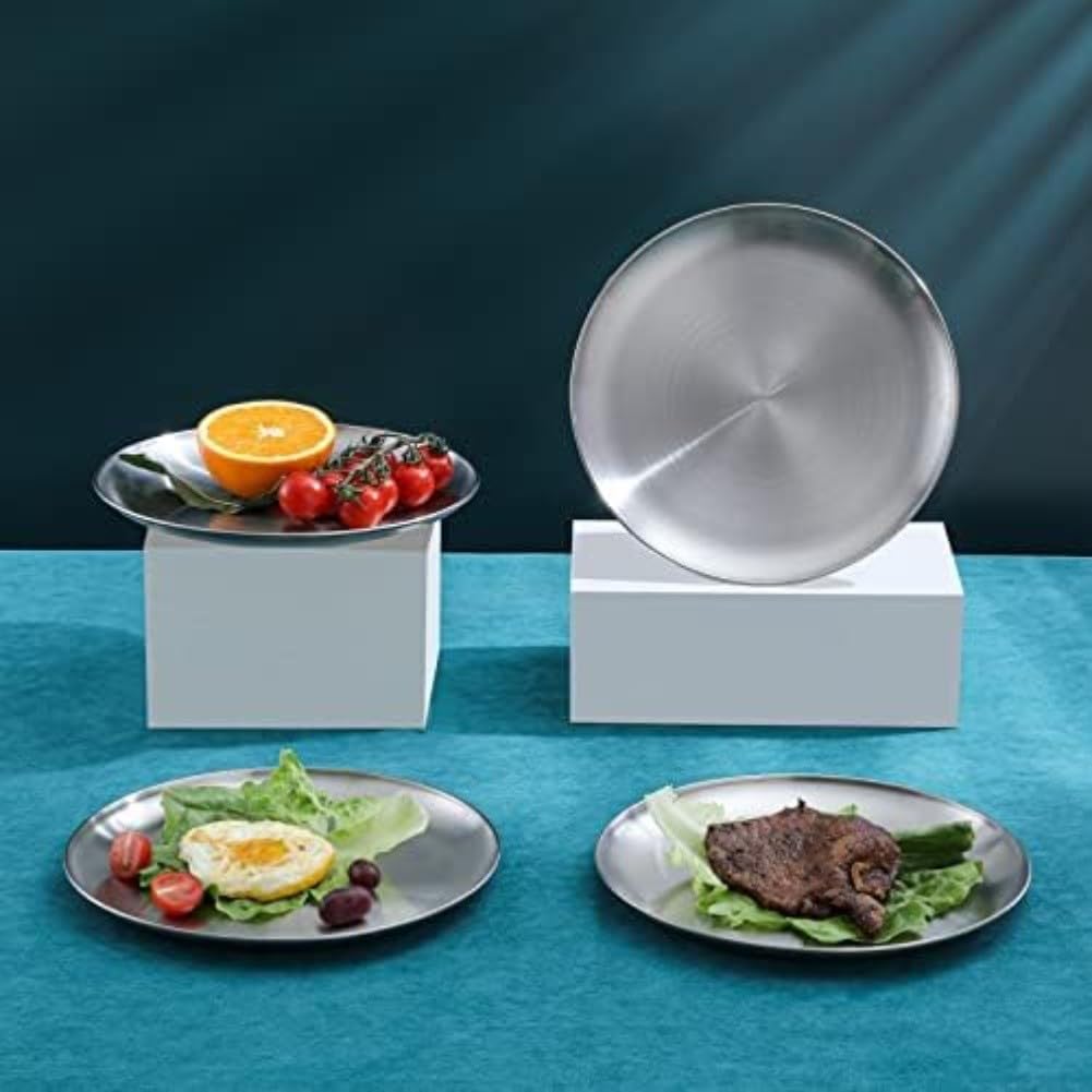 Per set di piatti in acciaio inox da 25,4 cm, leggero, lavastoviglie (4)