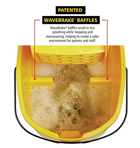 Rubbermaid Commercial Products Wavebrake 2.0 35 Qt Side-Press Mop Bucket And Wringer, Black (1863896) #TOP6