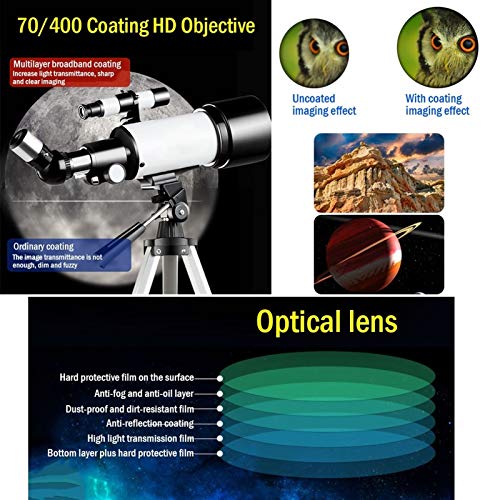 Telescopio astronómico para niños 70mm con trípode miniatura 4