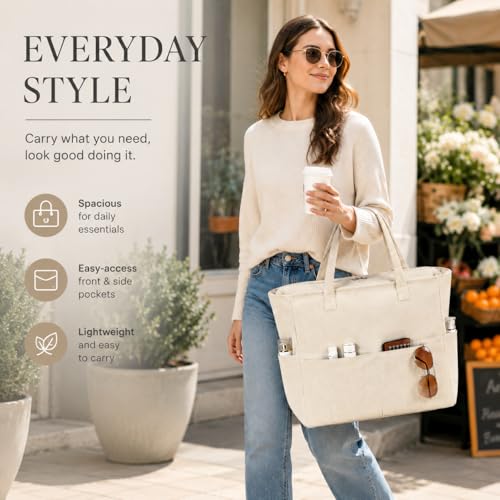 Image of LEDAOU Large Beach Bag Women Waterproof Sandproof Zipper Beach Tote Pool Bag for Swim Gym Grocery Travel with Wet Pocket