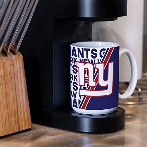 Image of Rico Industries NFL Football New York Giants 15 oz White Ceramic Mug