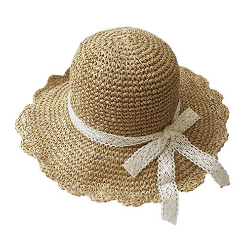 Kids Girls Boys Straw Hats Caps Sunbonnet Summer Wide Brim Floppy Beach Sun Visor Bucket Hat Boonie Buckets Hat2