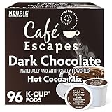 Cafe Escapes, Dark Chocolate Hot Cocoa, Single-Serve Keurig K-Cup Pods, 96 Count (4 Boxes of 24 Pods)