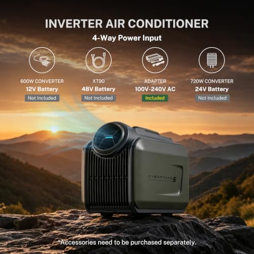 Image of Cybertake S1 Pro Portable Camping Air Conditioner, 4100 BTU Tent AC, 1Kwh per 8 Hours, Ideal for Tent, Camping, RV, Boat and Fishing