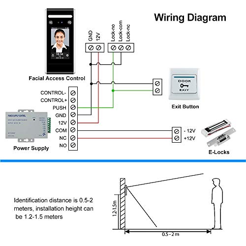 LIBO WiFi Dynamic Facial Access Control Time and Attendance Machine Biometric Infrared Face Recognition Time Clock TCP/IP Network USB Download/Upload with 125KHz/13.56MHz RFID Key fobs (DT60-WK) - Thumbnail 3