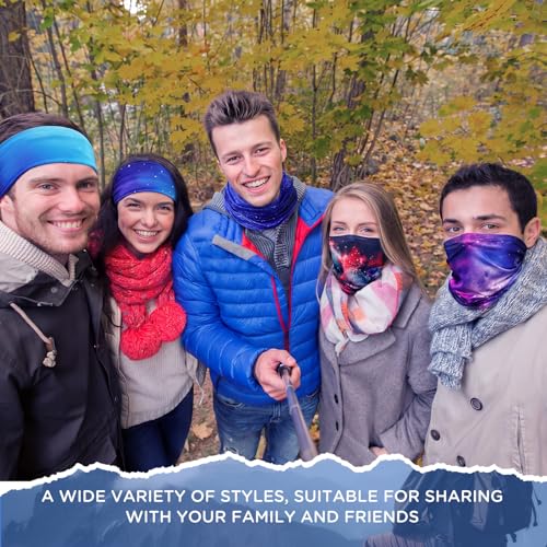 Image of Cuffbow 12 Pack Men Balaclava Neck Gaiter Cooling Breathable Face Mask UV Protection Scarf Hiking Bandana for Men /Women