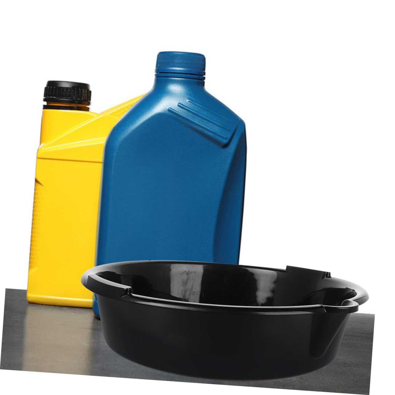 ABOOFAN Lot de 2 Bacs de Vidange D’Huile en Plastique Noir, Anti-éclaboussures, Faciles à Nettoyer, pour Entretien Automobile et Collecte de Fluides