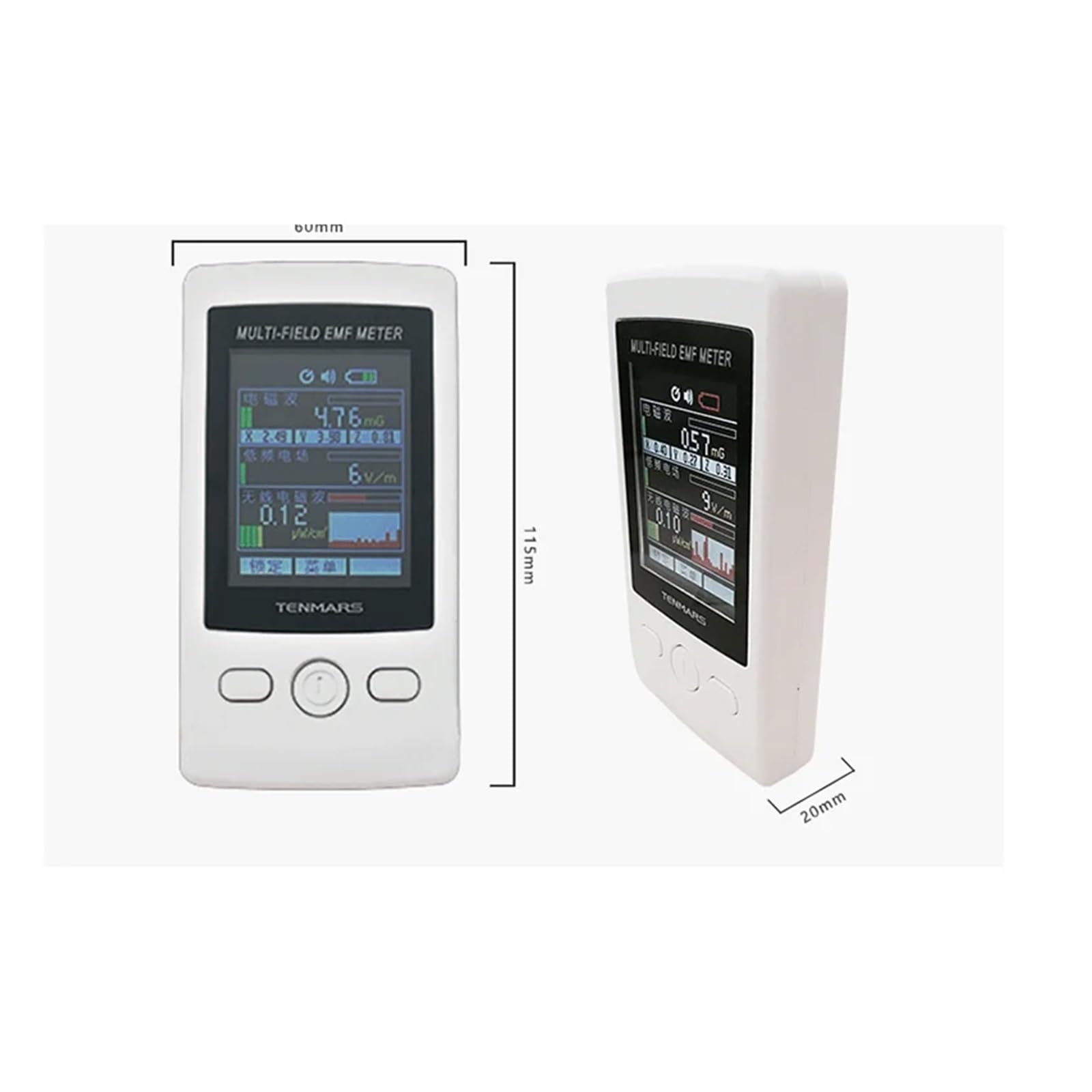 TM-190 Gauss 3-axis Magnetic Electric Field Strength Digital Electromagnetic Radiation Detector EMF Meter