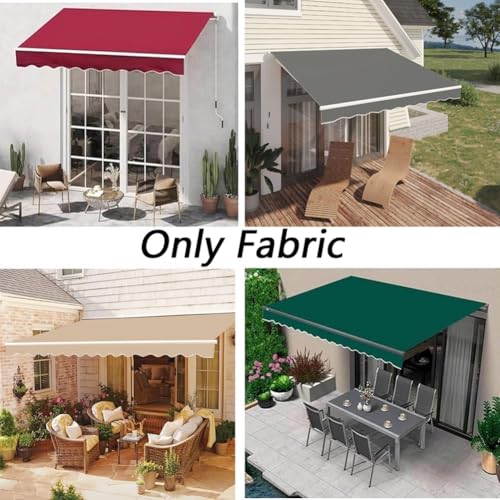 XBTGS Tenda parasole retrattile di ricambio per patio, telo parasole con bordatura per finestre, porte, cortili, terrazze e balconi, 400 x 250 cm, cachi