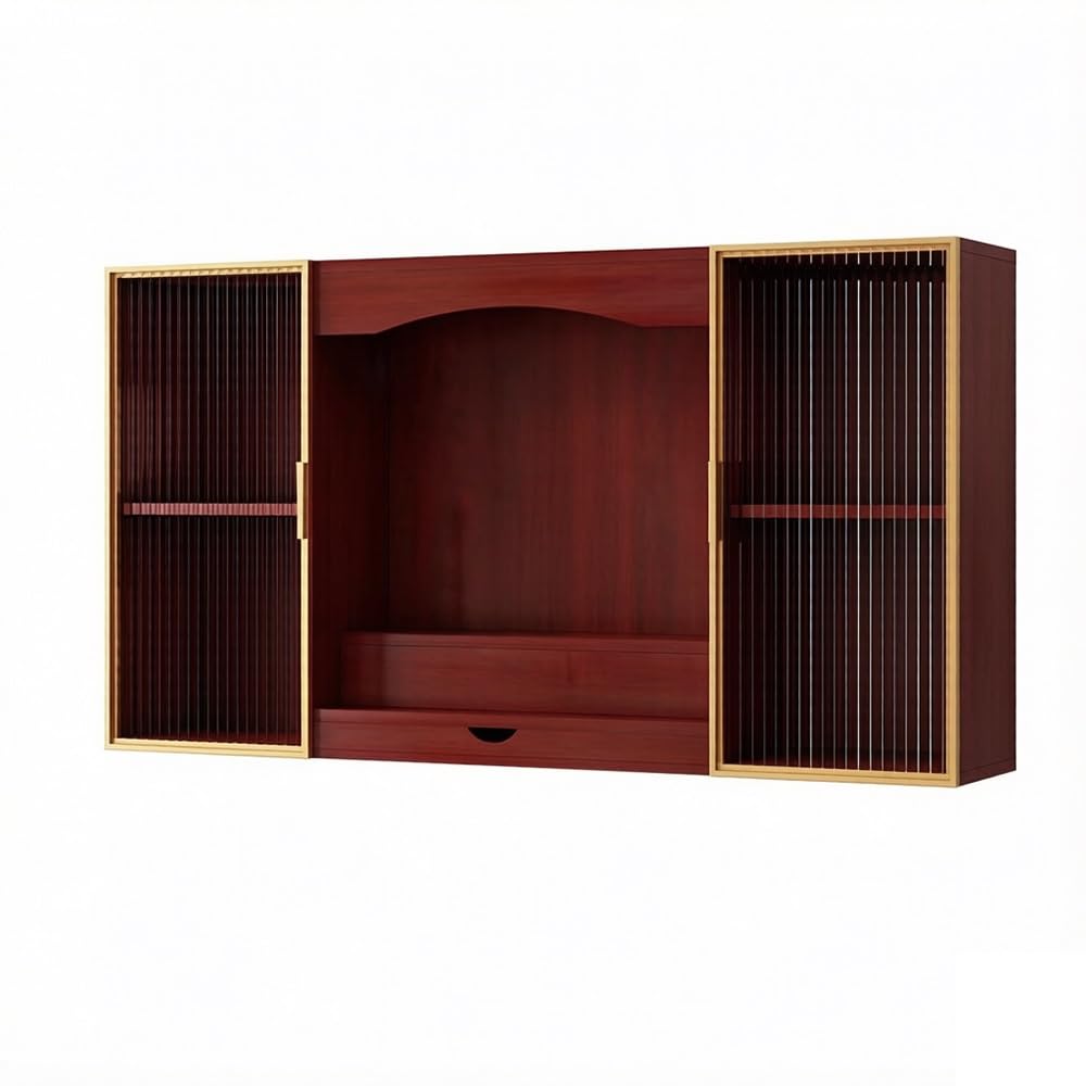 ZENY896V Mandir Wall-Mounted Niche Cabinet With Light shrine altar