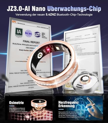 Image of 10 Gen Diamond Smart Ring and Wireless Charging Case【Industry Ranking No.1 - 0 Measurement Error】 2026 Smart Ring for Women & Men for Sleep Tracking Wearable Device,Fitness Ring【Gold 7#】