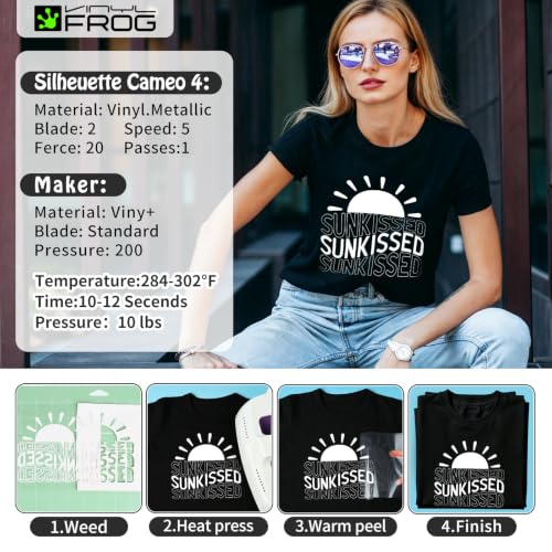 Image of VINYL FROG White Heat Transfer Vinyl Roll 12 inch x5ft Matte HTV Vinyl | White Iron on Vinyl for T-Shirts, Stretchy & Machine Washable Heat Press Vinyl for DIY Craft Designs
