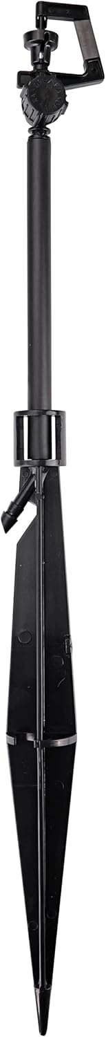 Raindrip R176CT Adjustable Flow Micro Sprinkler Assembly, Full-Circle Pattern, Rotary Spray, Riser, 8 in. Stake, 2-Pack Irrigation Emitter, No Size, Black