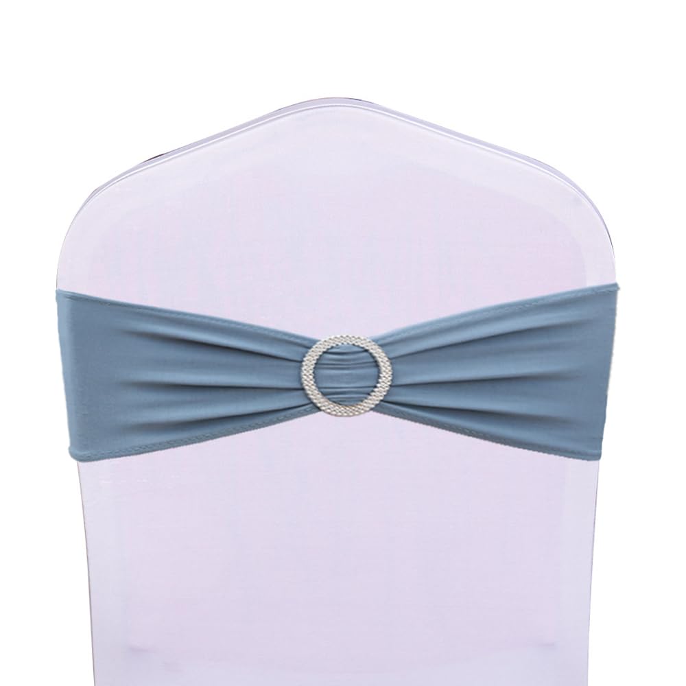WENSINL Lot De 100 Rubans De Chaise Extensibles Terre Cuite – Bandes Élastiques Avec Boucle Argentée Pour Mariage Et Événements