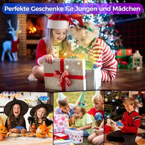 Skeufy Fliegender Ball, Magic Spinner Ball mit RGB Licht, Flying Orb Ball Mini Drohne für Kinder, Hand Controlled Schwebeball Spielzeug Geschenke für Jungen Mädchen 6-12 Jahre (Blau)