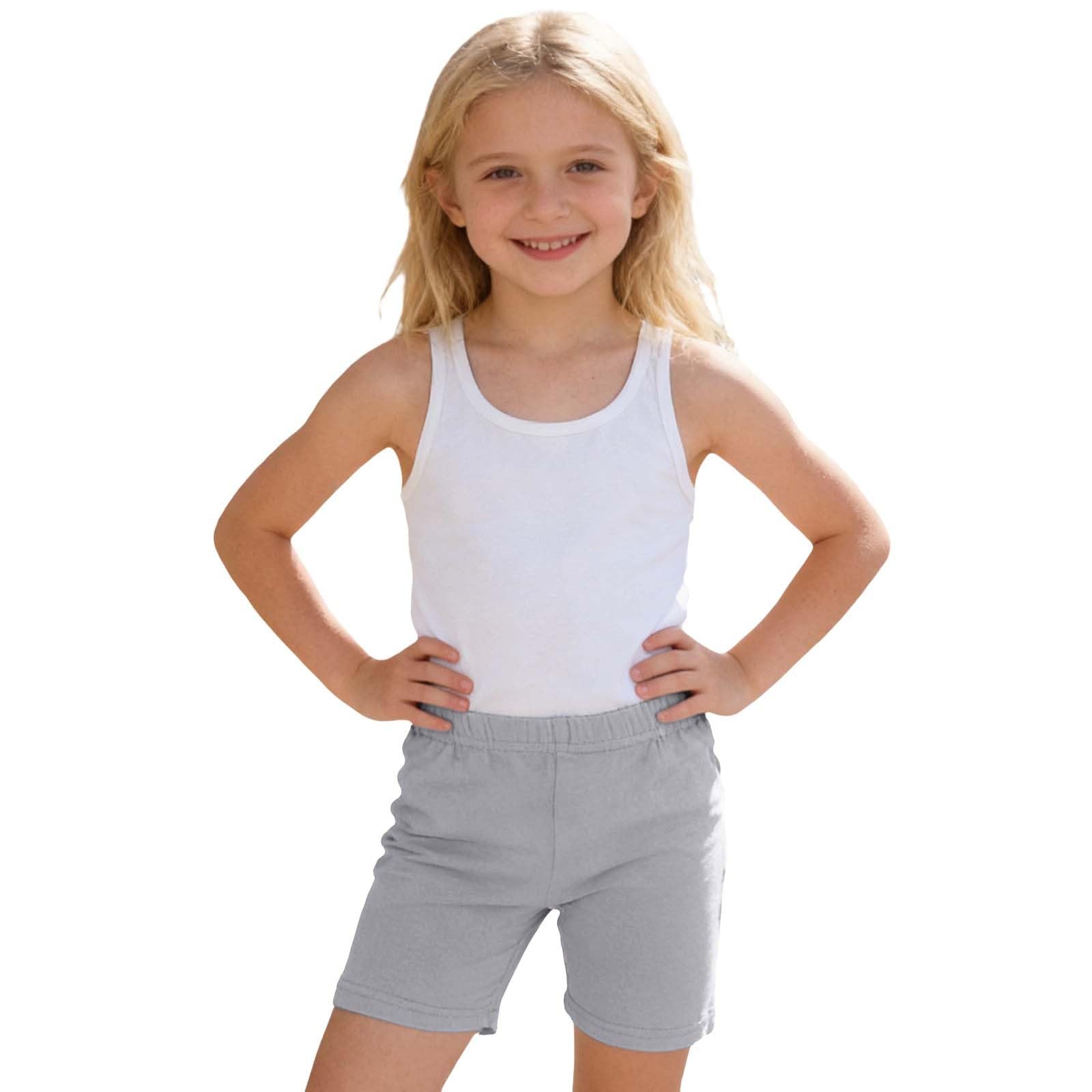 Generisch Mädchen Kurze Leggings Baumwolle Radlerhose Sommer Activewear Shorts, Kinder Unter Kleid Hosen, Elastische Sporthose Turnhose Sommerhose für Sport Laufen Tanz Wandern
