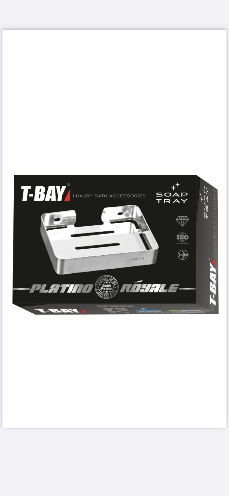 T-BAY Single Soap Tray Type Platinum Royale Series Luxury Bath Accessories SS 304
