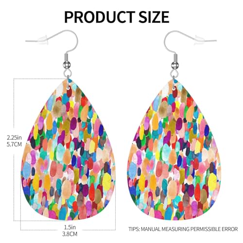 Teardrop Earrings For Women, Dangle Earrings Jewelry For Women, Lightweight Faux Leather Earrings Gifts2