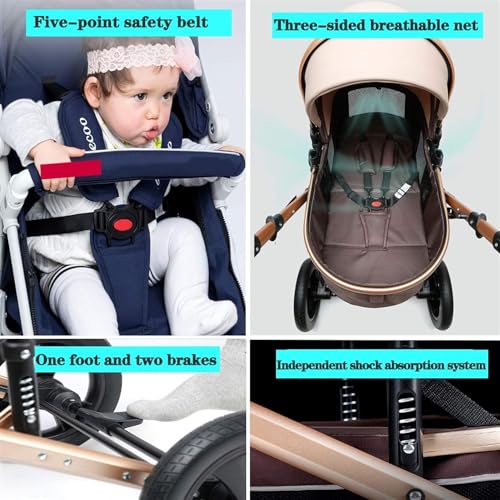 Leichter Zwillings-Kinderwagen, 2-in-1-Tandem-Kinderwagen aus Aluminiumlegierung, großer Trolley-Kinderwagen, faltbarer Doppel-Kinderwagen – Bild 5