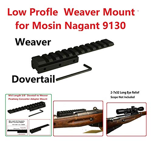 GOTICAL Low Profile Mosin Nagant 91/30 Scope Mount Weaver Picatinny Rail Mid Length