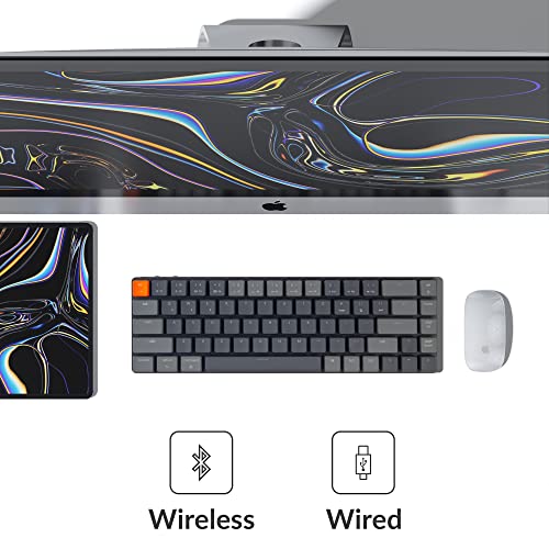 Image of Keychron K7 Ultra-Slim 65% Layout 68 Keys Wireless Bluetooth /Wired Mechanical Keyboard, Hot Swappable Low-Profile Gateron Red Switch RGB LED Backlit Keyboard Compatible with Mac Windows