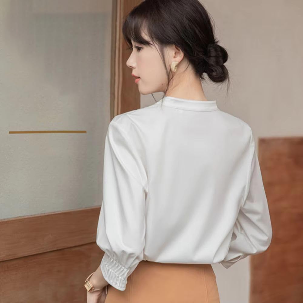 Blusa de gasa para mujer, manga 3/4, elegante, formal, informal, a juego