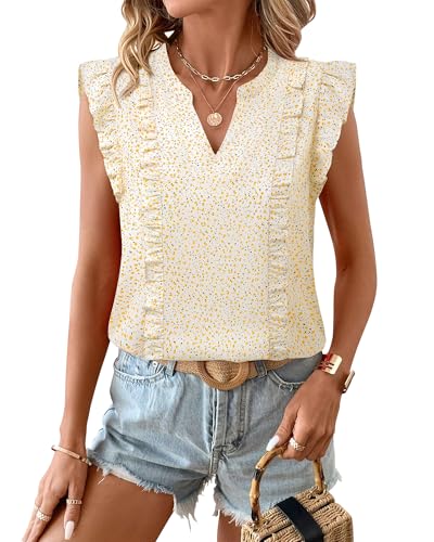 Timeson Women's Casual Business Blouses Sleeveless Chiffon Office Tanks 