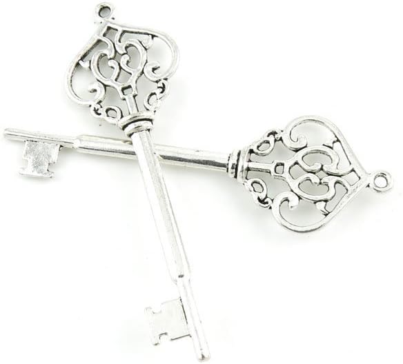 Jewelry Making Charms Retro Silver Tone for Necklace Pendant Bracelet Findings Vintage Bijoux Breloques Bulk R5YT2 Fake Key