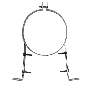 8 Stove Pipe Cap 6 Inch Chimney Pipe Bracket Stove Pipe Clamp Metal Sturdy, Adjustable, Split Ring Pipe Hanger, Wall Support Flue Liner Clamp, Black Pipe For Fireplace