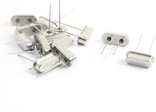 IIVVERR 12 osciladores de cristal de cuarzo de bajo perfil DIP de tono plateado, 16 MHz, 20 PF (12 unidades, tono plateado, Oscilador de cristal de
