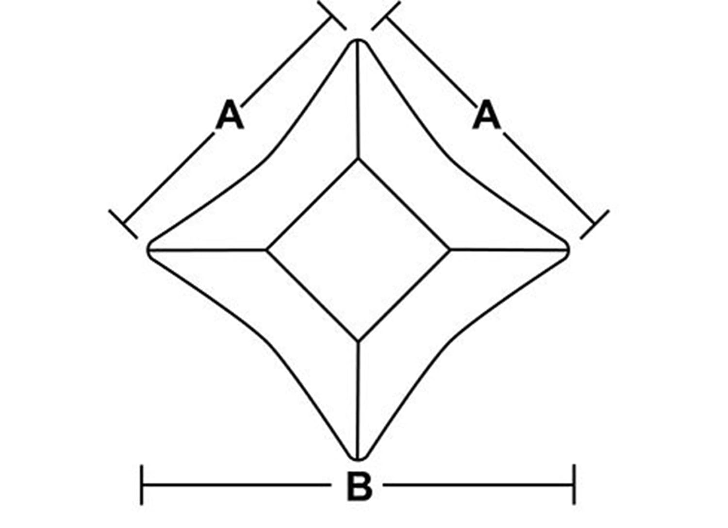 Clear Concave Star Bevels (10) 1 1/4 x 1 3/4 inch