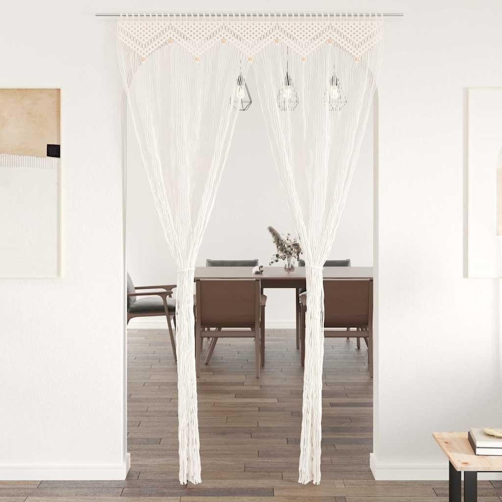 Rideau de Fenêtre Macramé Coton 140x240 cm vidaXL Séparateur de Pièce Salon