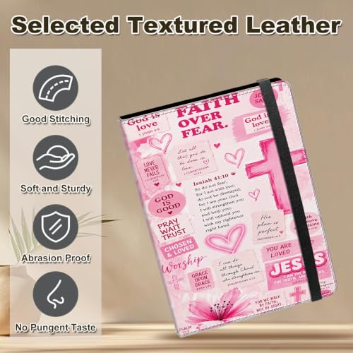 Image of Photo Album 4x6 120 Photos with Strong Elastic Band, Pink Faith Collage | Large Capacity Premium Leather Picture Album, Portable Wallet Albums Photo Book for Family Anniversaries Wedding Baby