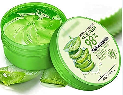 Q'mark Organic Aloe Vera Gel with 98 Percent Soothing Moisture Aloe From Freshly Cut Aloe Plant, Not Powder - No Xanthan (Big)