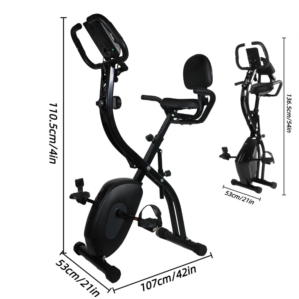 Allenamento al coperto, cyclette pieghevole per casa, cyclette fisse magnetiche reclinate con 10 fasi di resistenza
