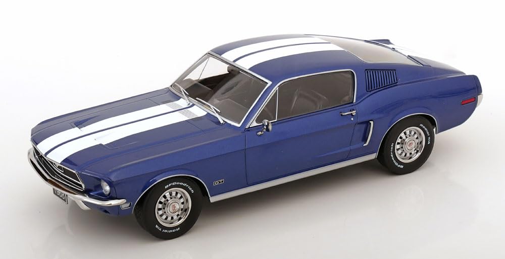 KK-Scale KKDC181394 Mustang GT Fastback Blue Metallic & White 1968 - maßstab 1/18 - Modellauto