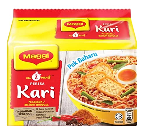 MAGGI 2 Minit KARI [ Curry Flavor] Noodles 395g (Imported), The Product of Malaysia