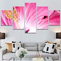 SIGNWIN 5 Panel Canvas Wall Art Botanical Chic Closeup Expressive Multicolor Photography Realism Ultra for Home Decorations Ready to Hang - 60